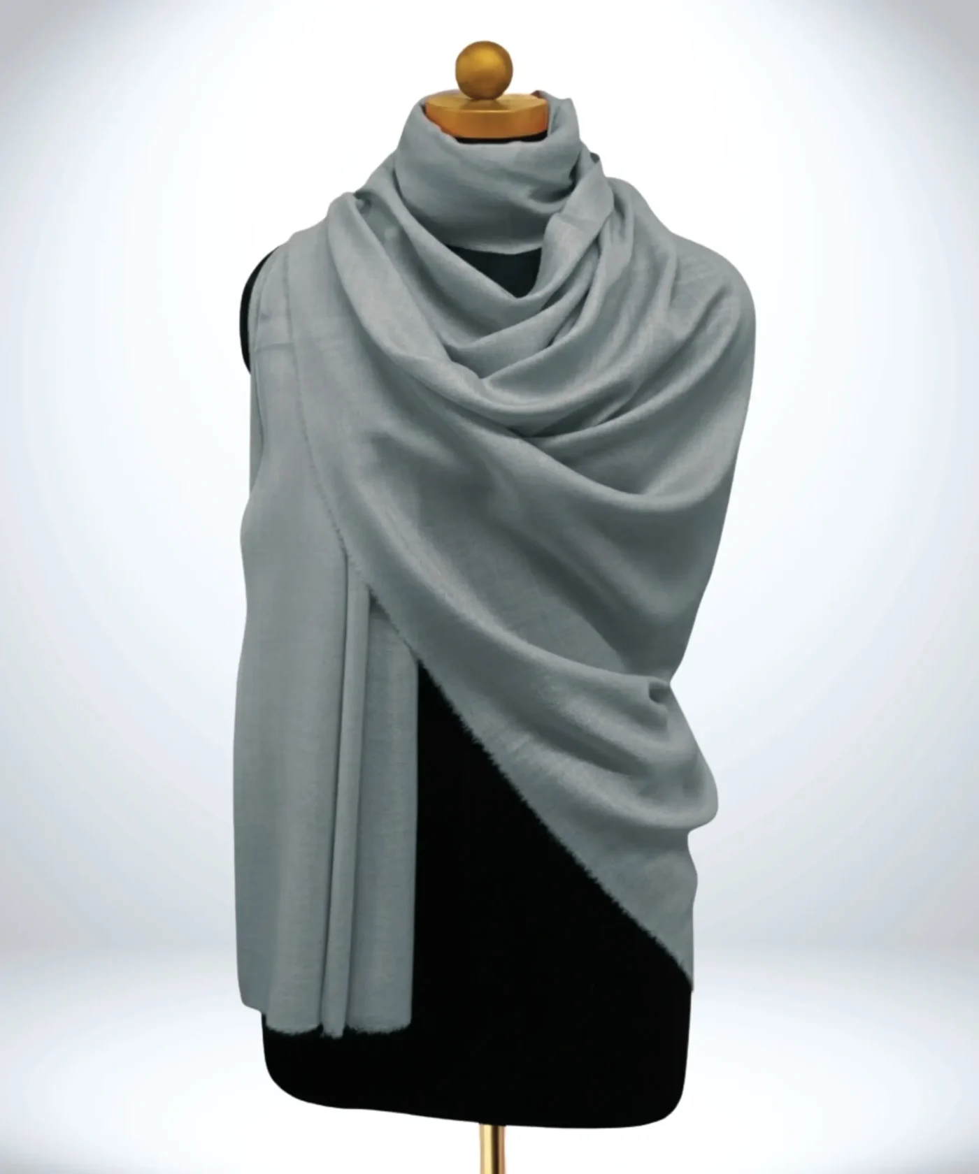 Pigeon Grey Pashmina Cashmere Shawl - Image 2
