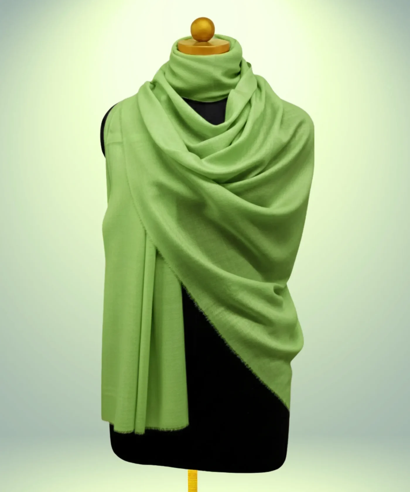 Pistachio Green Pashmina Cashmere Shawl - Image 3