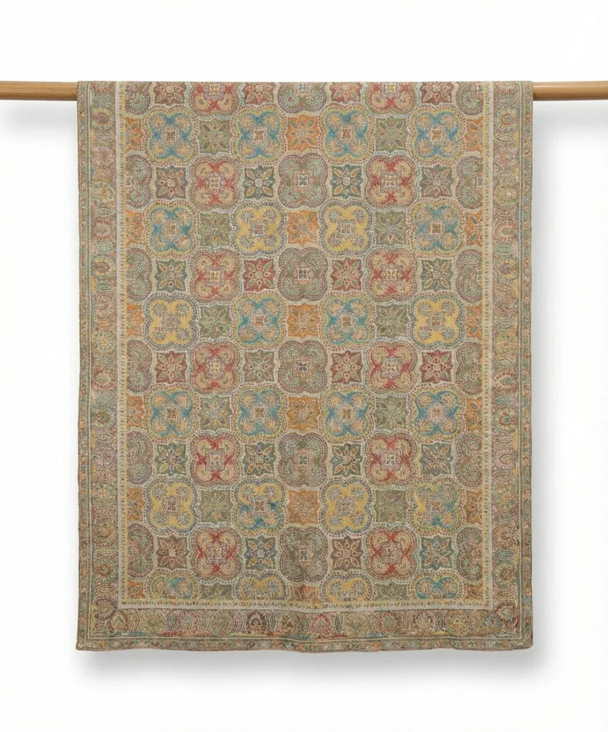 Men’s Pashmina Cashmere Shawl With Kani Weave