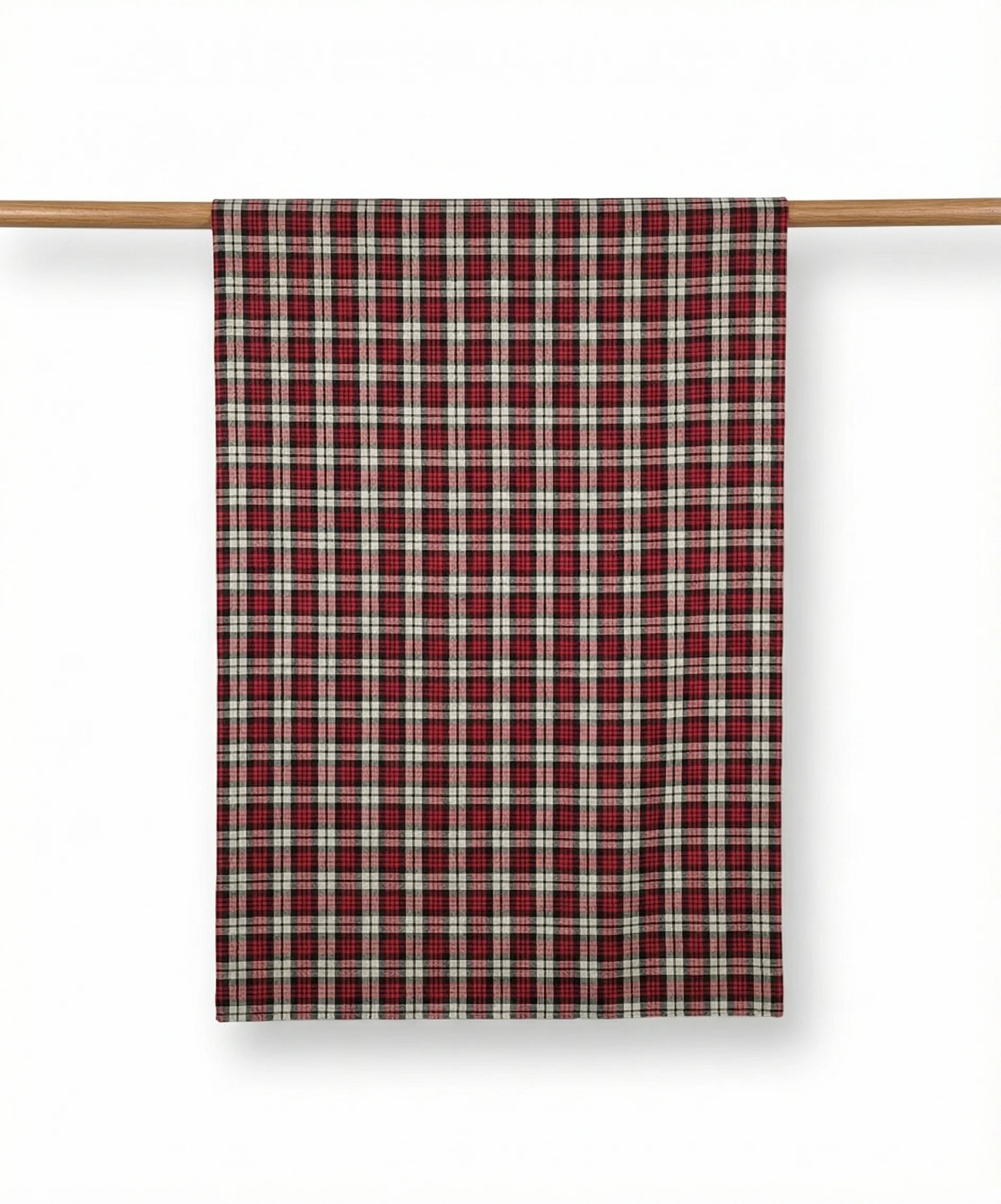 Red Tartan Check Men’s Pashmina Cashmere Shawl - Image 2
