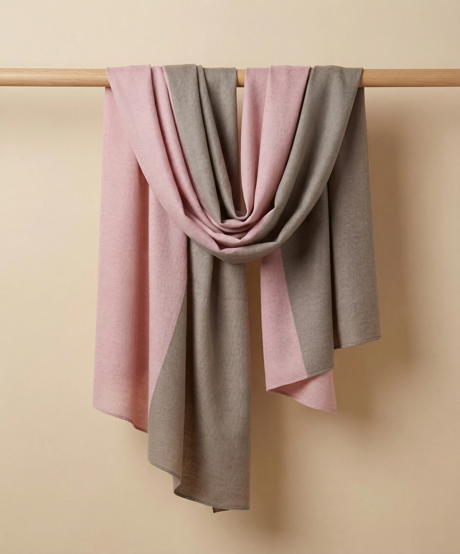Ombre Pashmina  Flamingo Pink, Beige, and Grey - Image 2