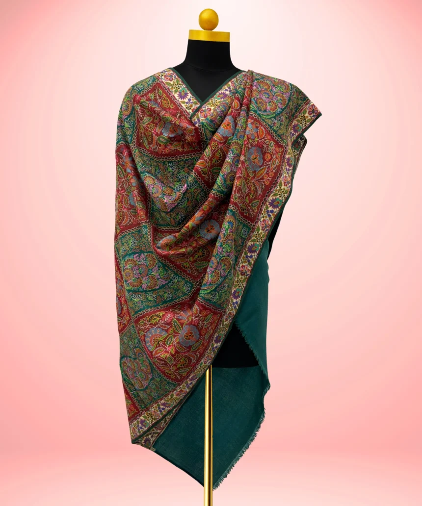 Handmade Jamawar Kalamkari Pashmina Shawl