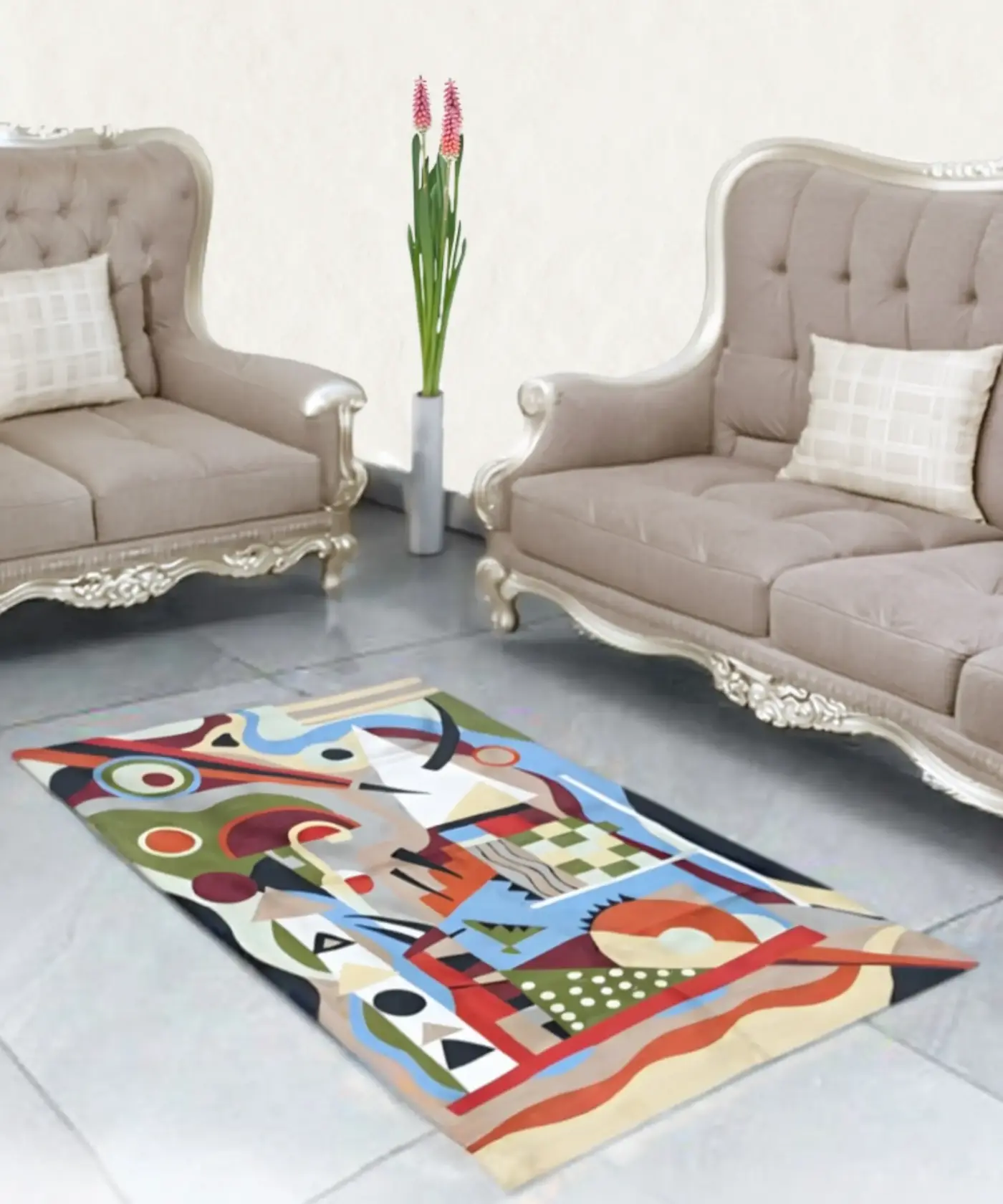 Abstract Silk Rug - Image 2