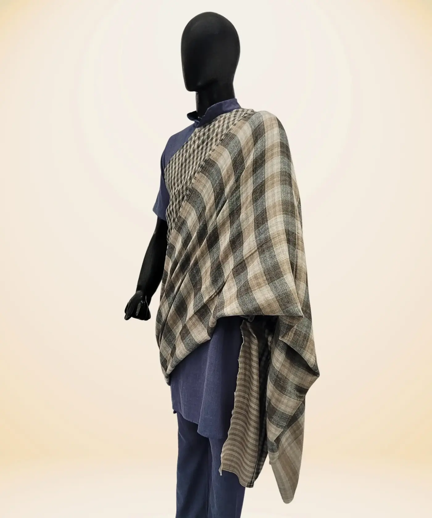 Shawl Reversible Check Pashmina - Image 3