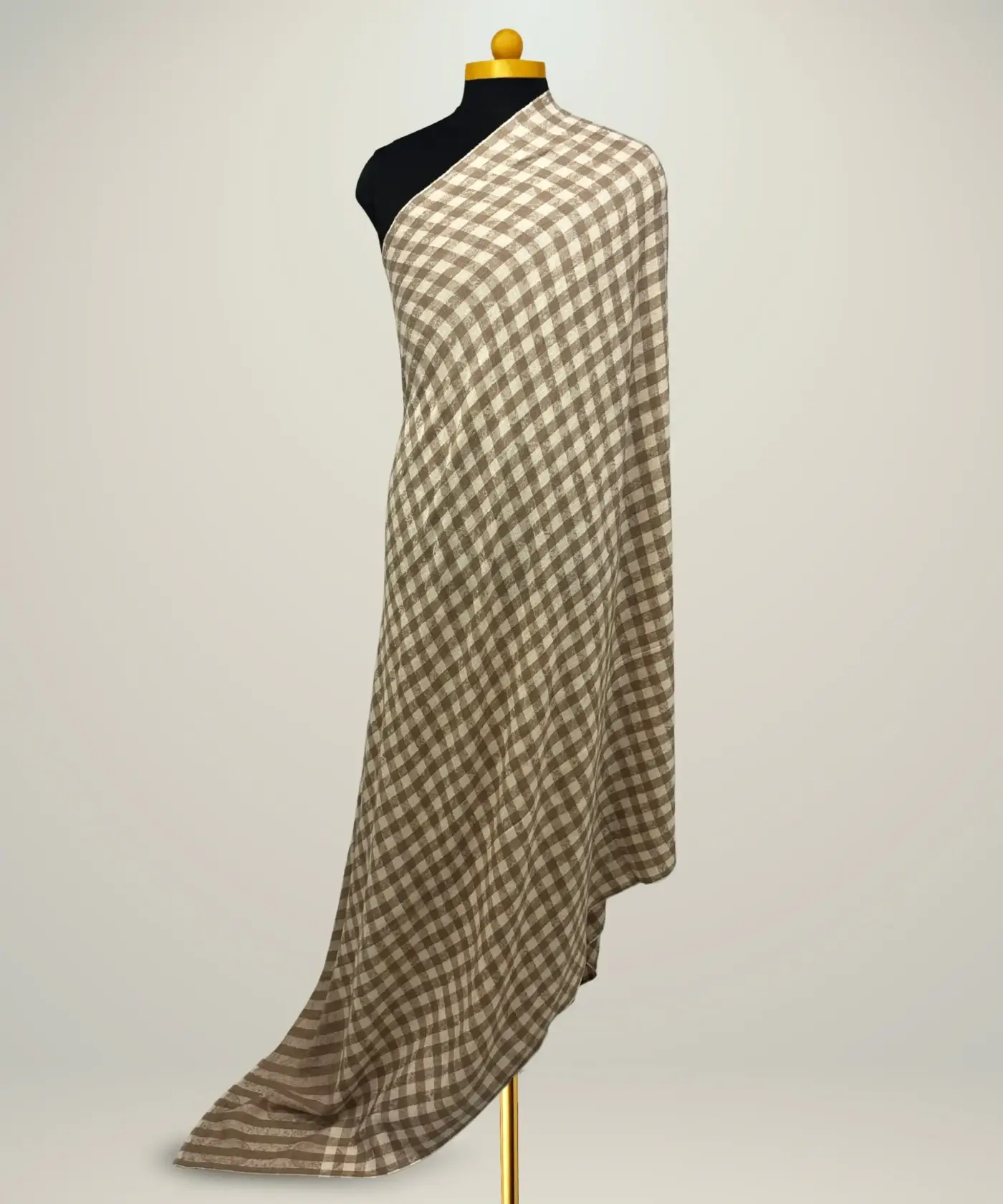 Shawl Men's Check Self Kani - Image 3