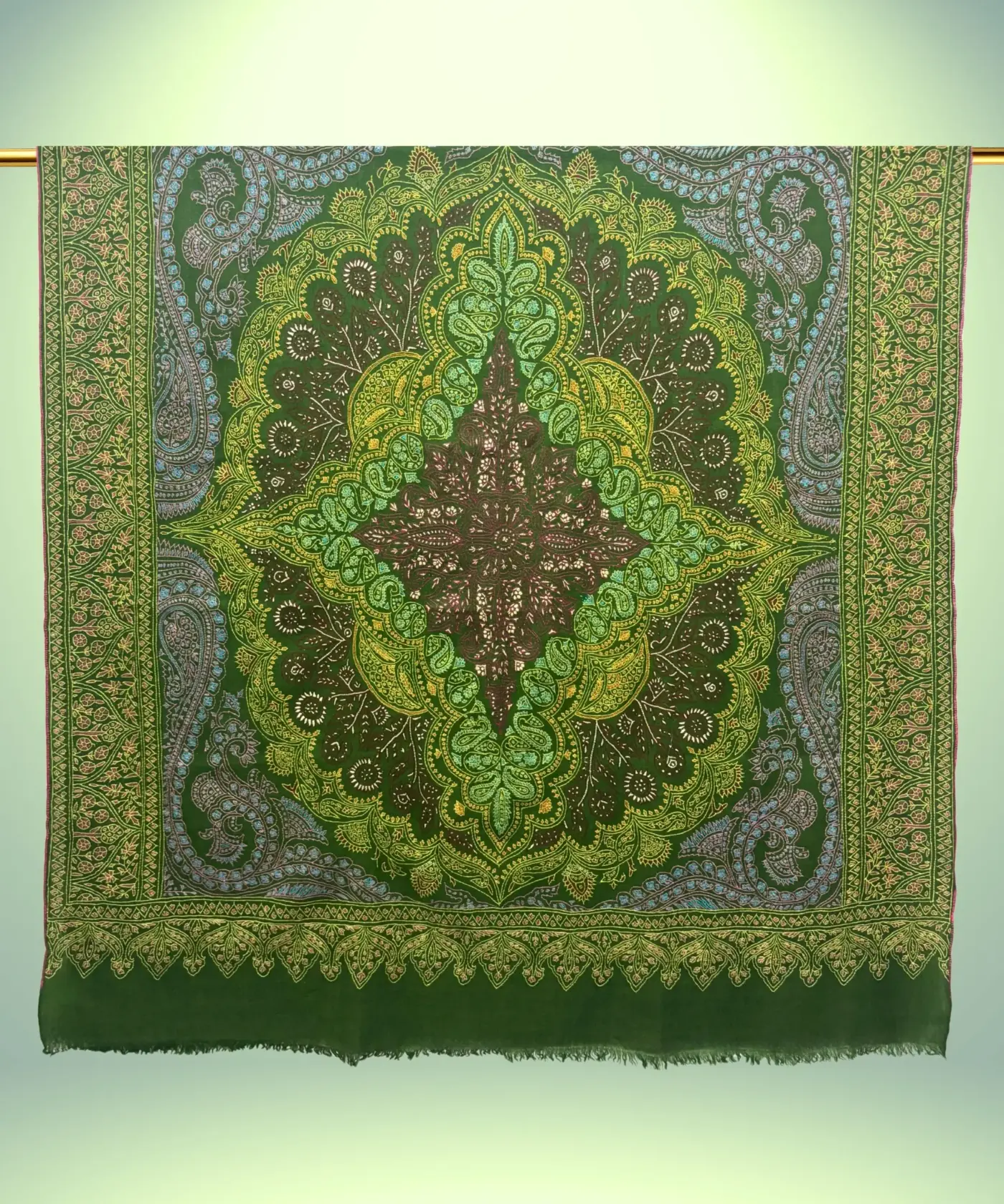 Shawl Handmade Pashmina Jamawar Sozni - Image 4