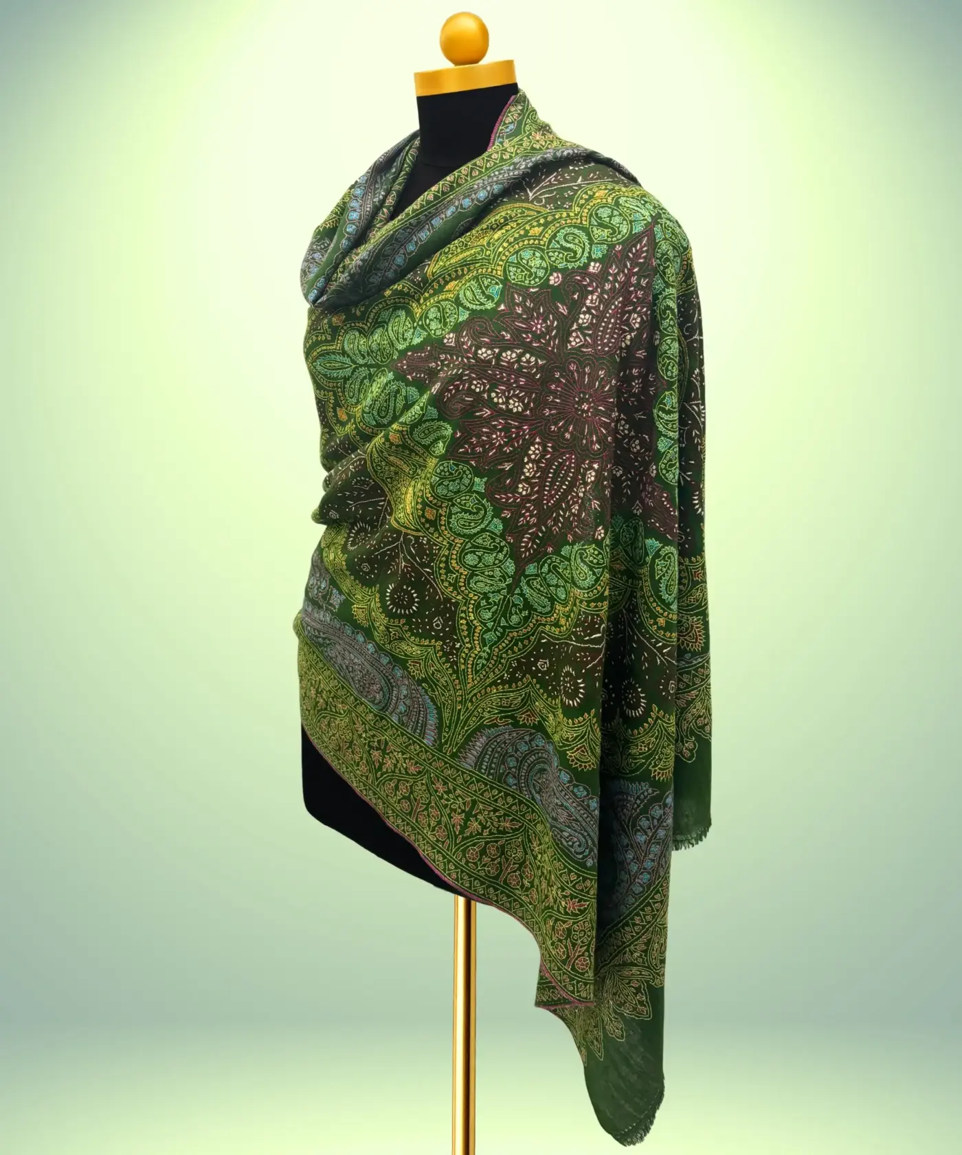 Shawl Handmade Pashmina Jamawar Sozni - Image 2