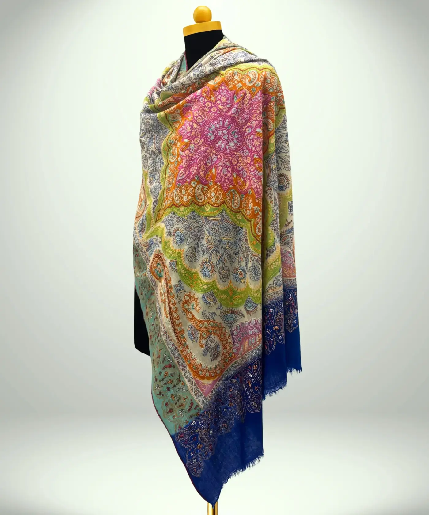 Shawl Handmade Pashmina Sozni Kalamkari - Image 2
