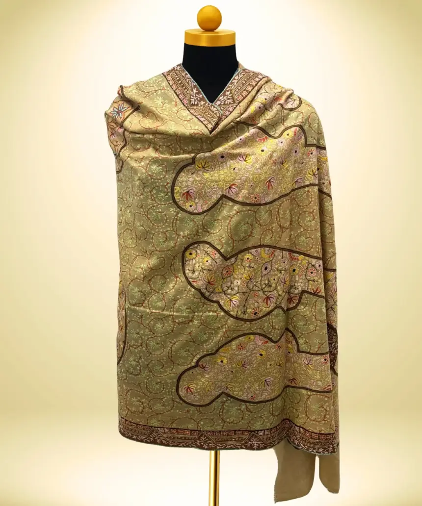 Shawl Handmade Pashmina Sozni Kalamkari