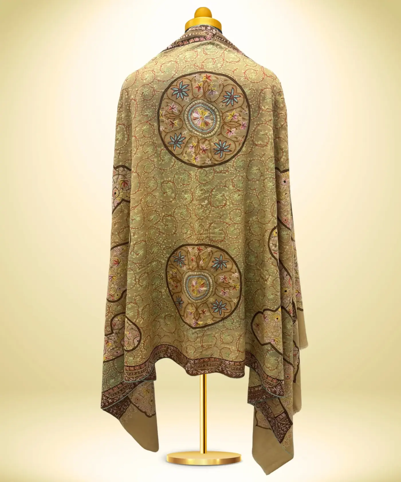 Shawl Handmade Pashmina Sozni Kalamkari - Image 3
