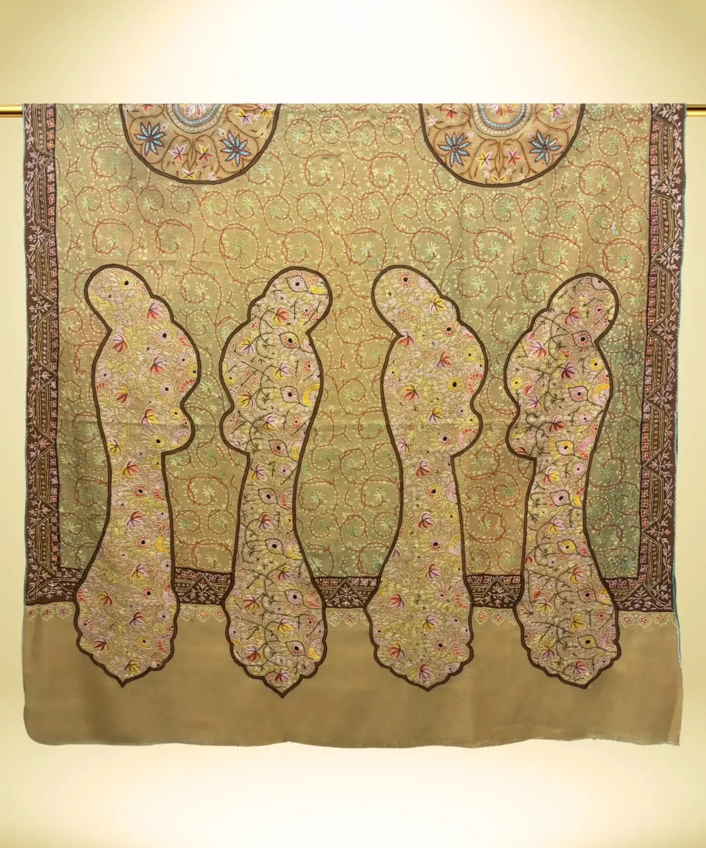 Shawl Handmade Pashmina Sozni Kalamkari - Image 4