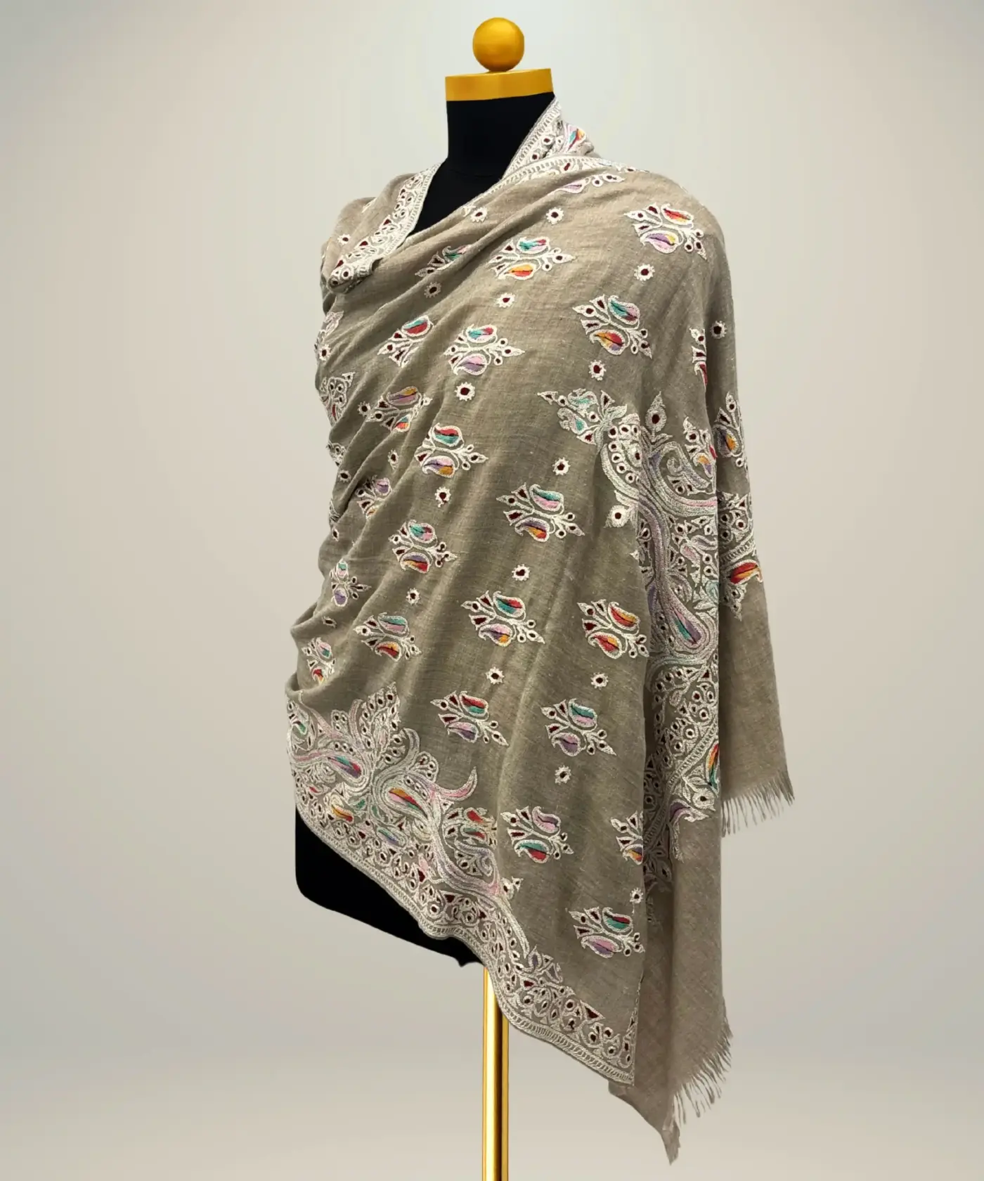 Shawl Handmade Pashmina Zari - Image 2
