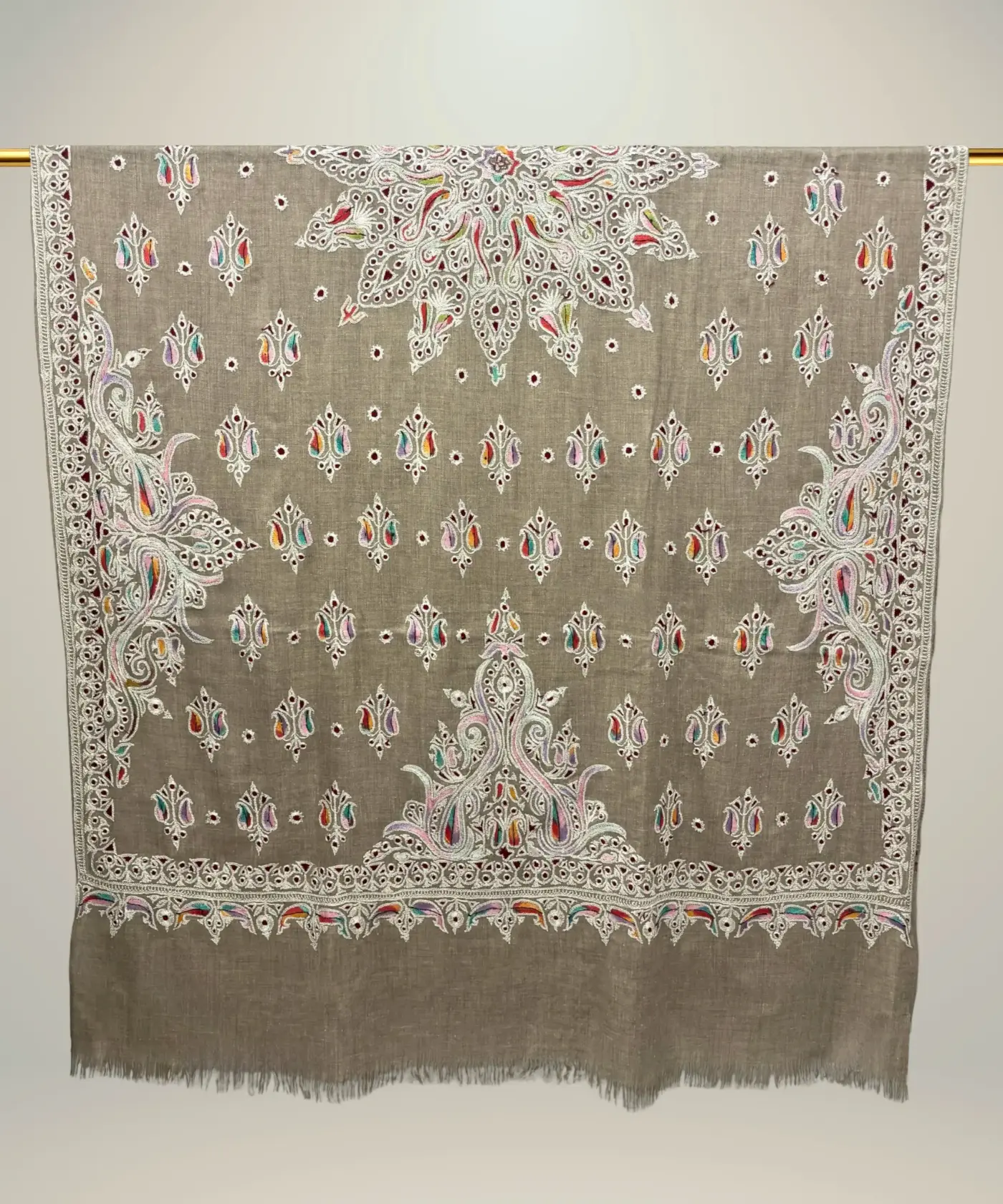 Shawl Handmade Pashmina Zari - Image 4