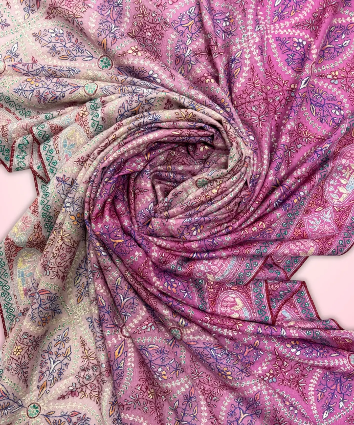 Shawl Handmade Pashmina Jamawar Sozni - Image 4