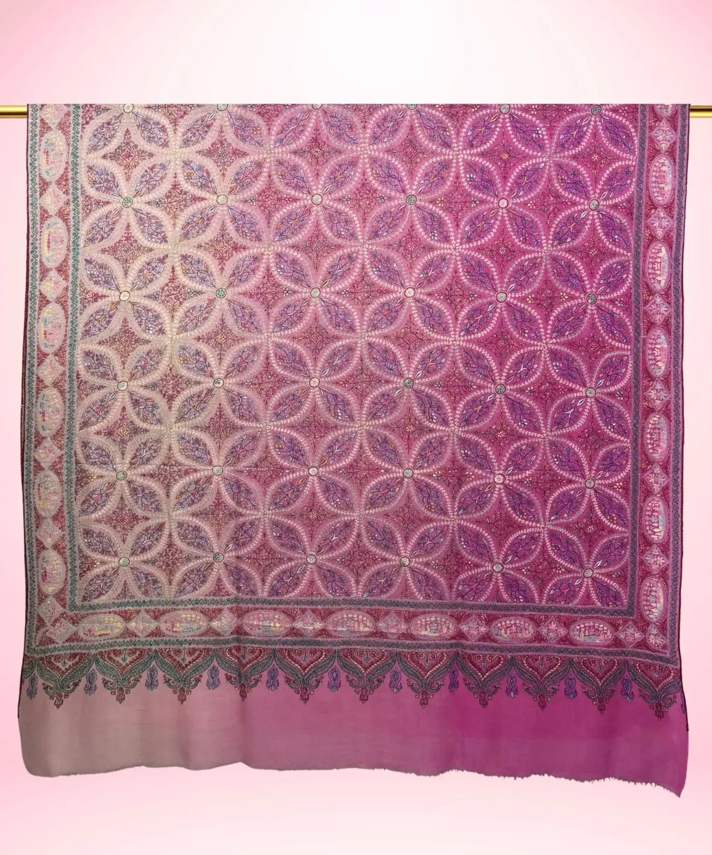 Shawl Handmade Pashmina Jamawar Sozni - Image 5