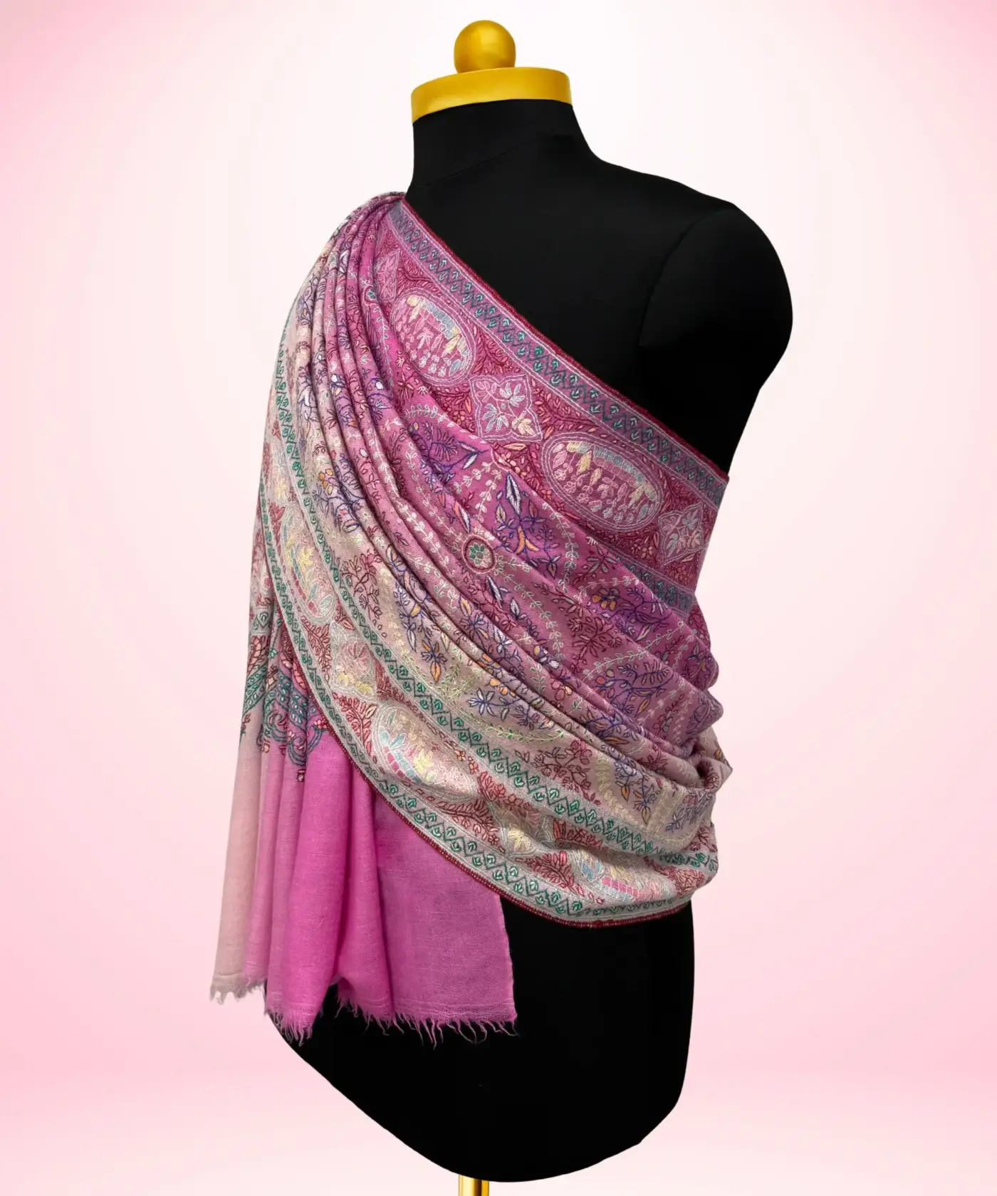 Shawl Handmade Pashmina Jamawar Sozni - Image 2