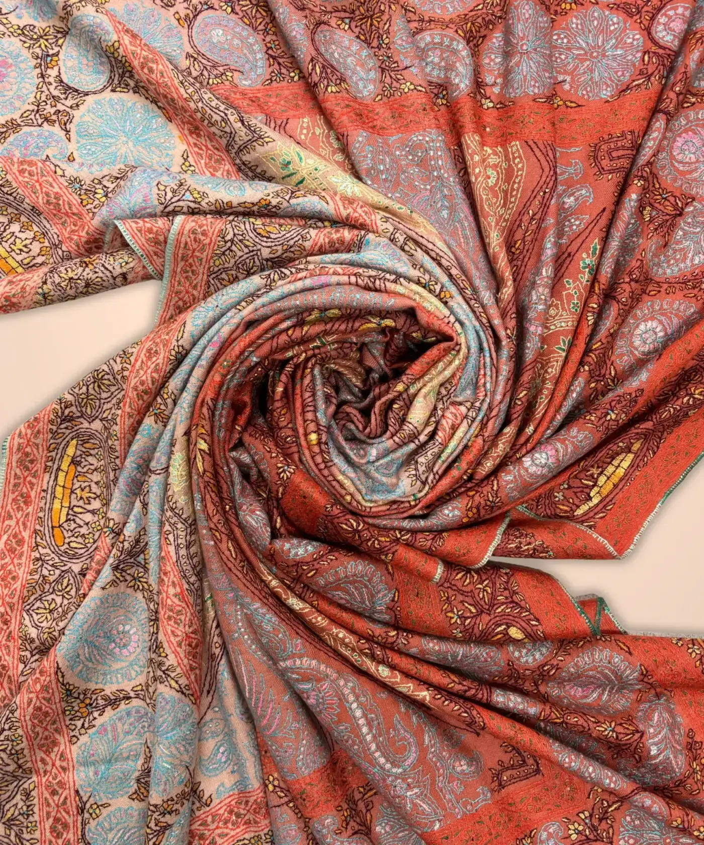 Shawl Handmade Pashmina Jamawar Sozni - Image 5