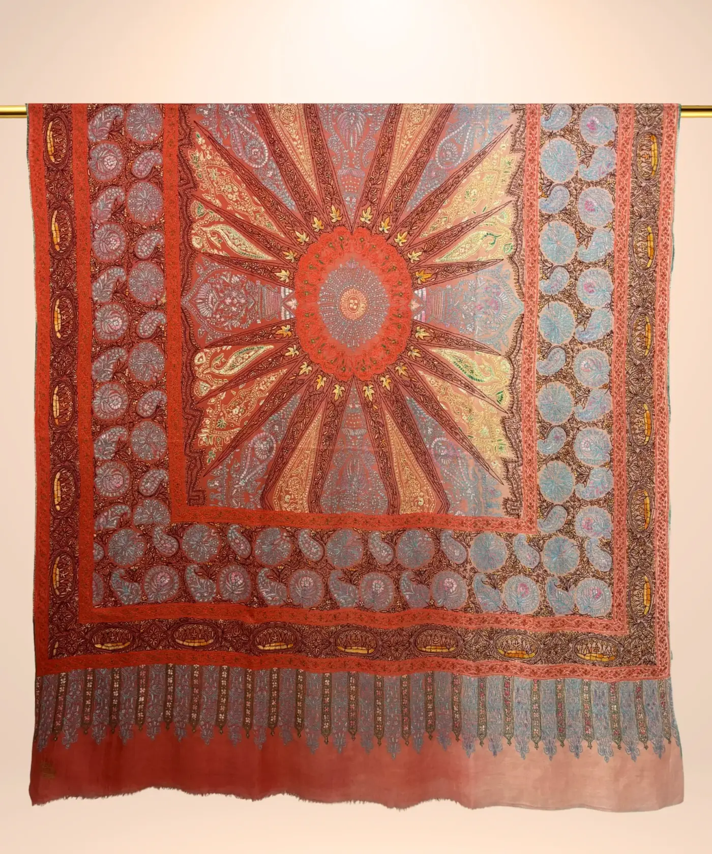 Shawl Handmade Pashmina Jamawar Sozni - Image 4