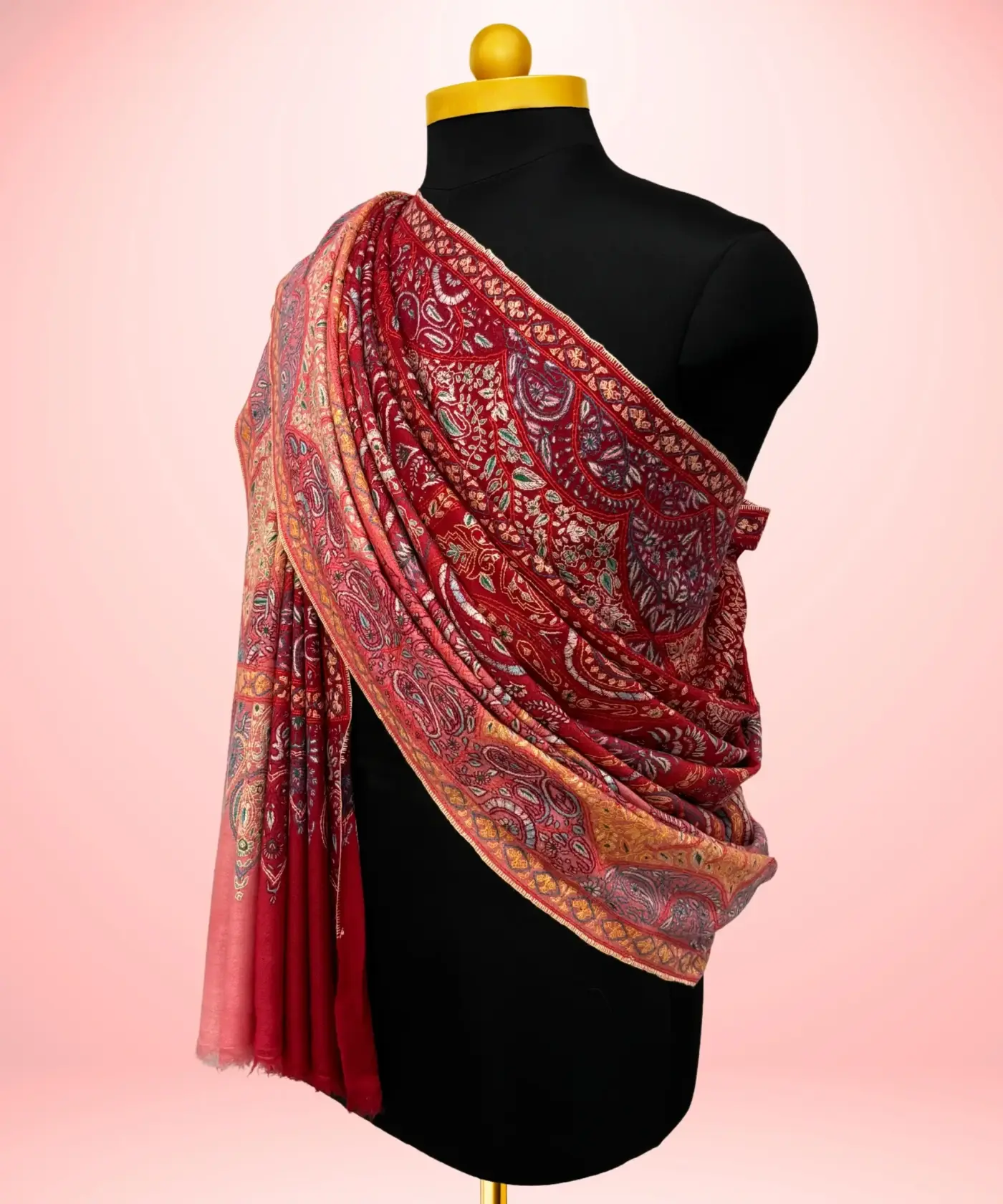 Shawl Handmade Pashmina Ombre Jamawar - Image 2