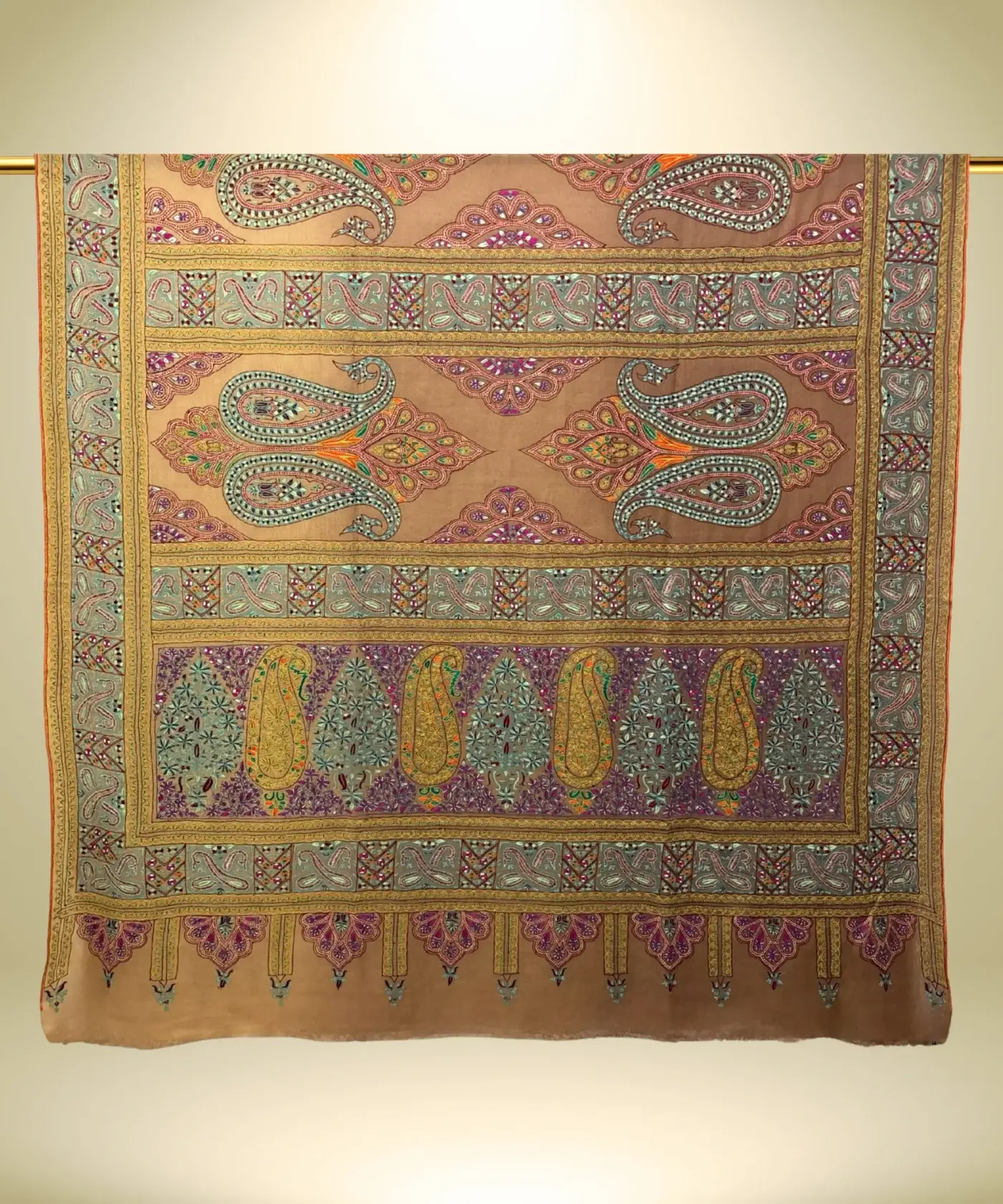Shawl Handmade Pashmina Jamawar Sozni - Image 5
