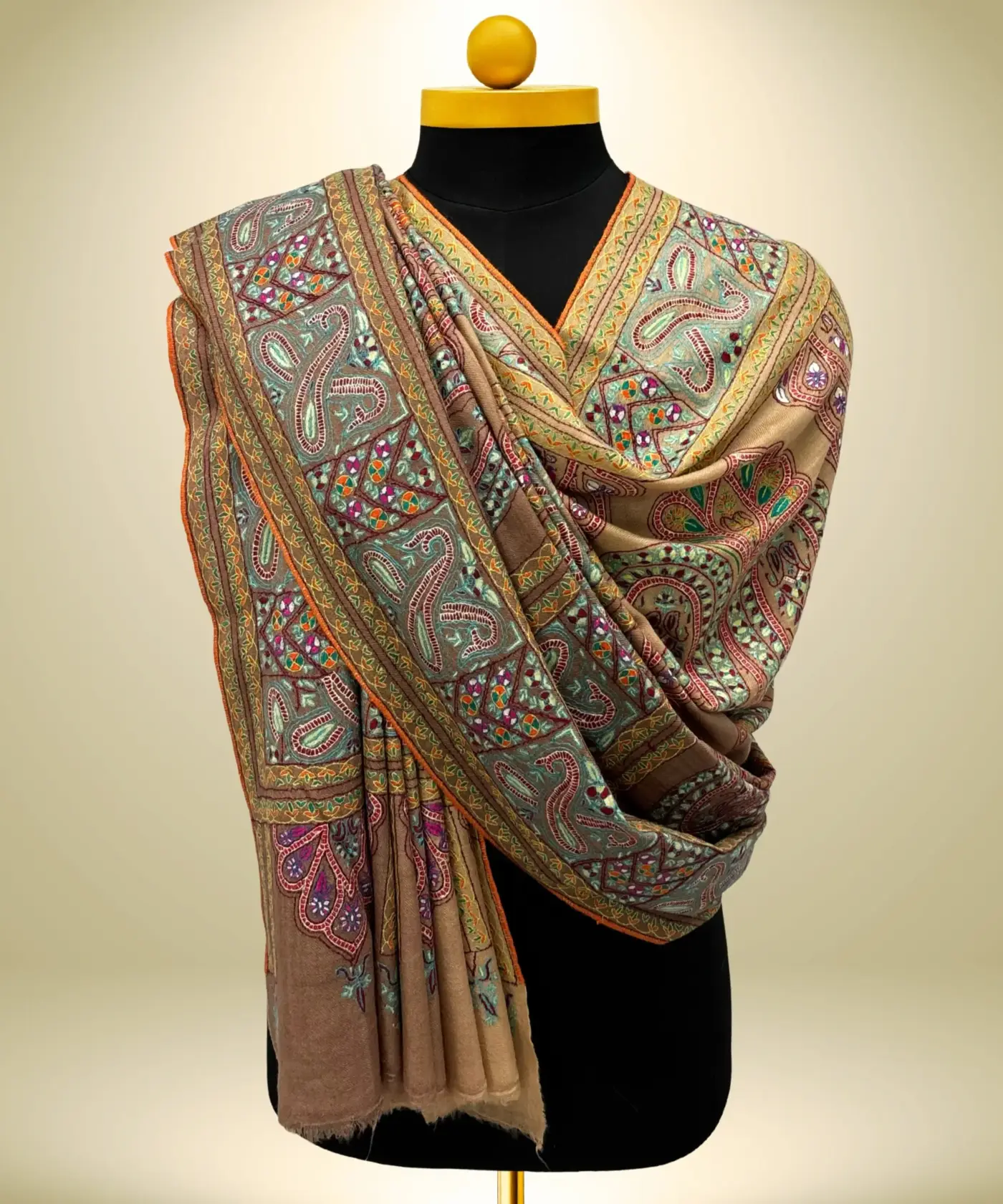 Shawl Handmade Pashmina Jamawar Sozni - Image 2