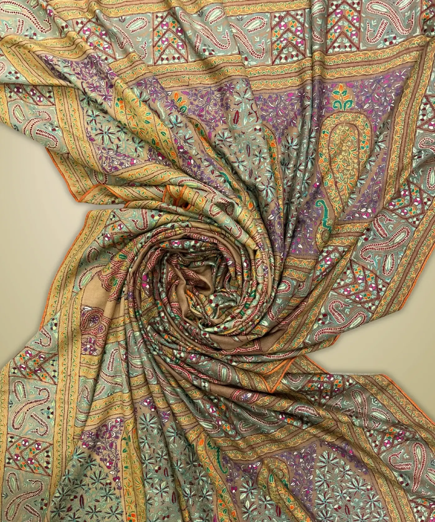 Shawl Handmade Pashmina Jamawar Sozni - Image 6