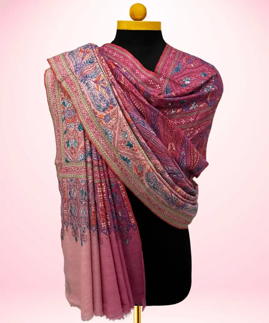 Shawl Handmade Pashmina Jamawar Sozni