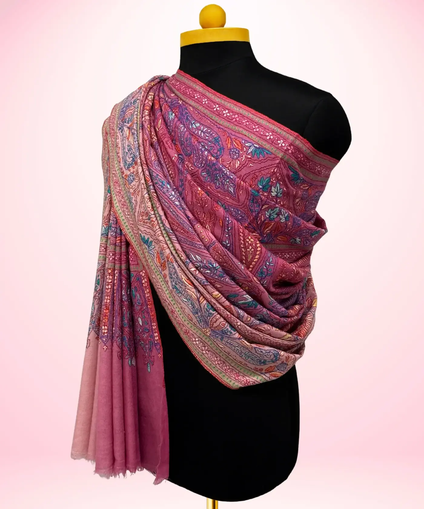 Shawl Handmade Pashmina Jamawar Sozni - Image 2