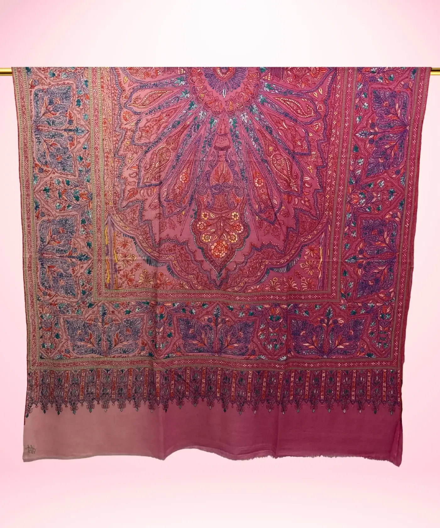Shawl Handmade Pashmina Jamawar Sozni - Image 4