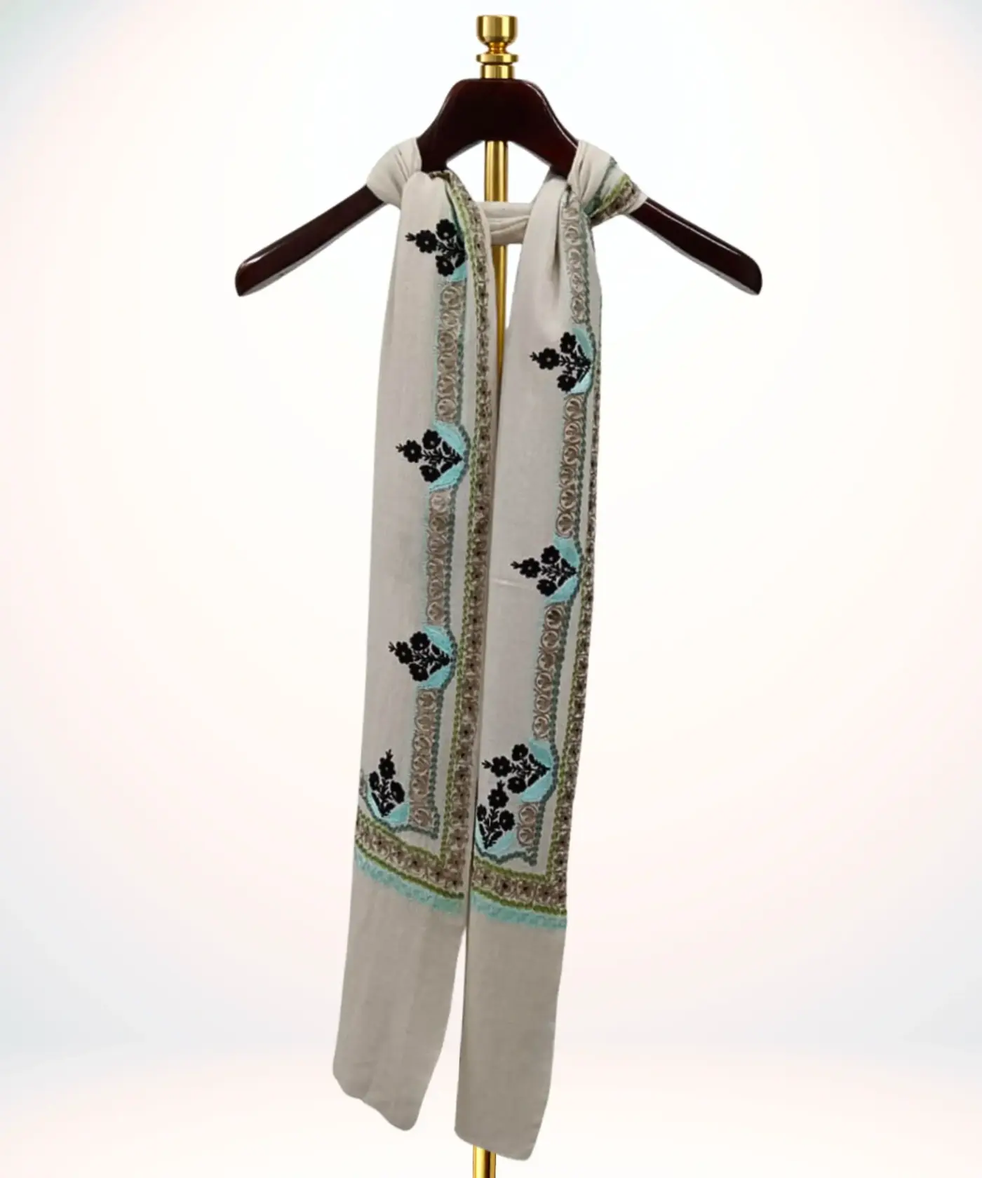 Stole White Pashmina - Image 4