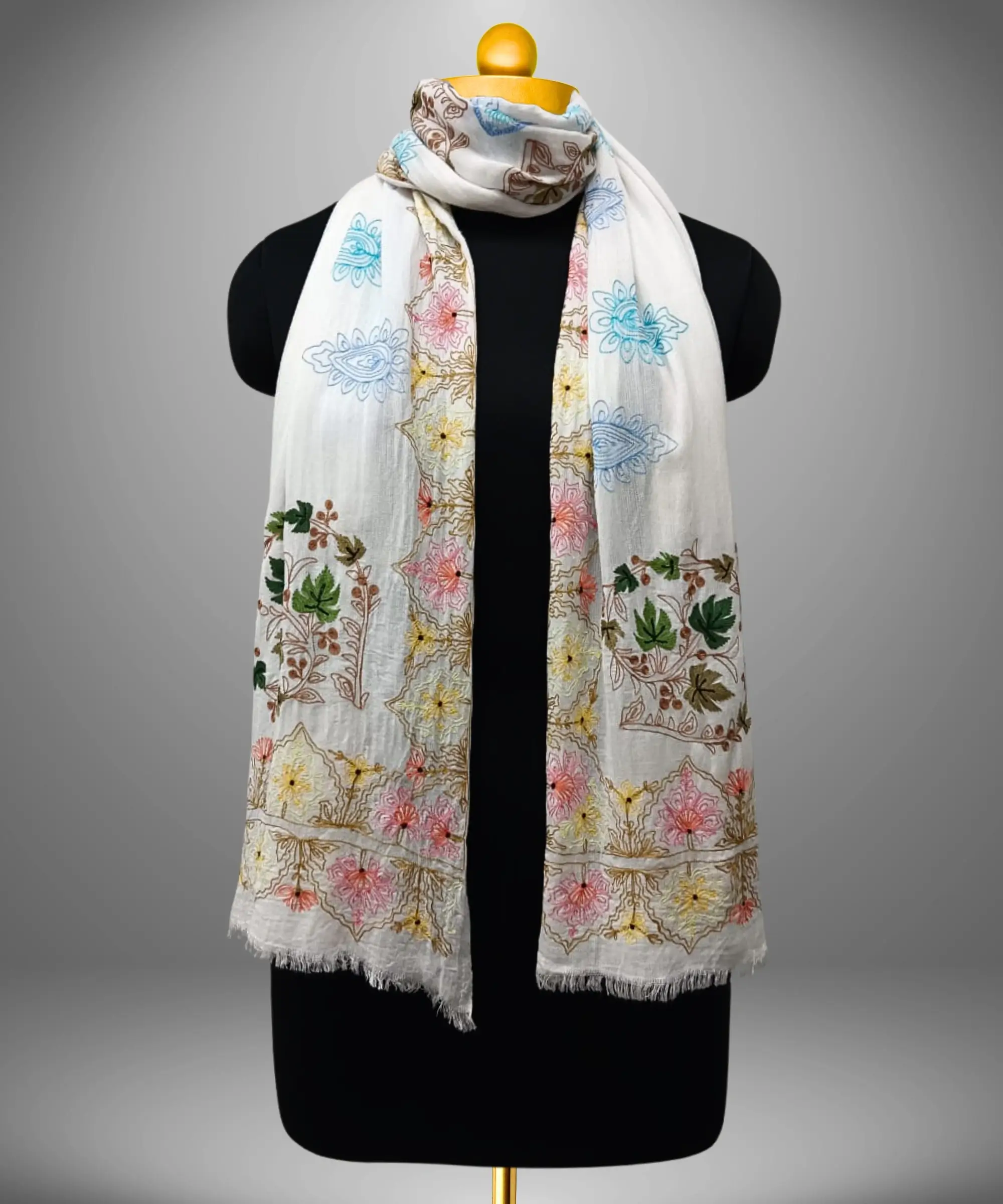 ALBASIR-STOLE-SILK-AARI-A006-5 Stole Silk Aari - Image 1