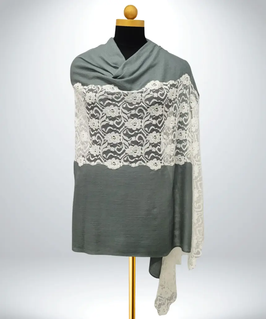 Shawl Pashmina Lace Work