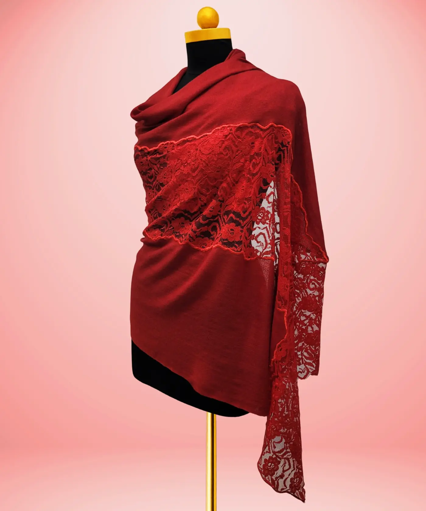 Shawl Pashmina Lace Work - Image 9