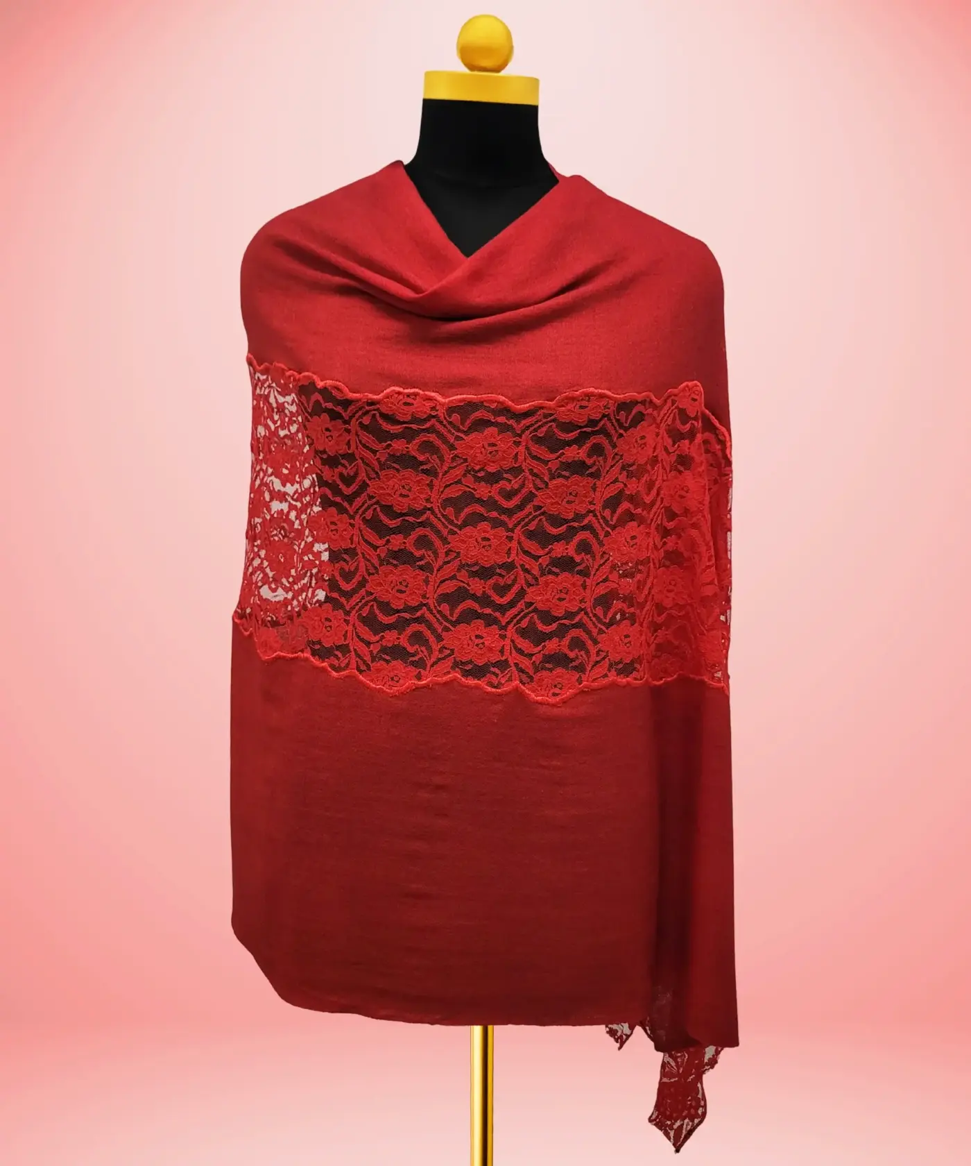Shawl Pashmina Lace Work - Image 14