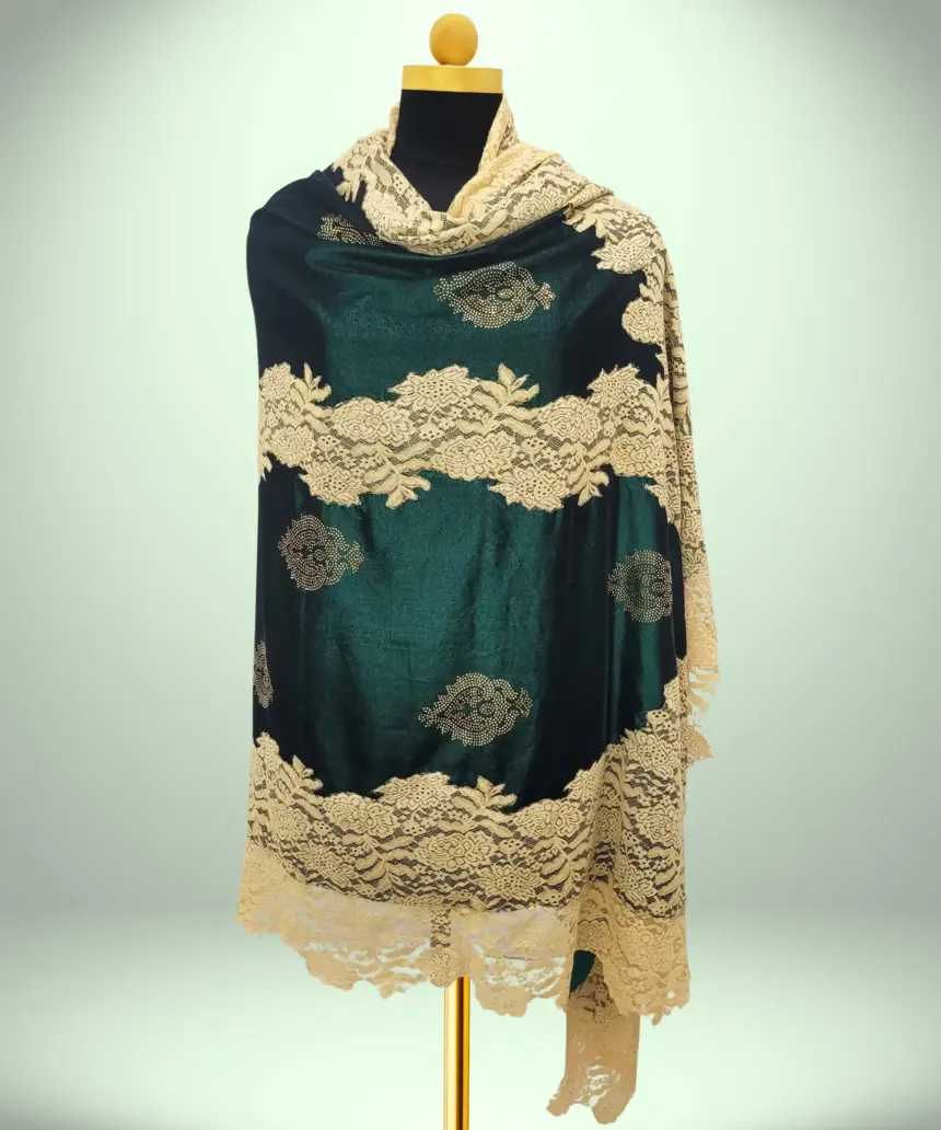 Shawl Velvet Lace Work